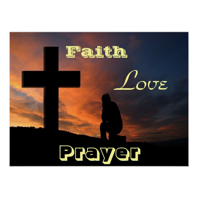 Póster Faith Love Cross Prayer Christianity Peace Destiny (Anverso)