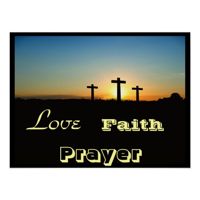 Póster Faith Love Cross Prayer Christianity Peace Destiny (Anverso)