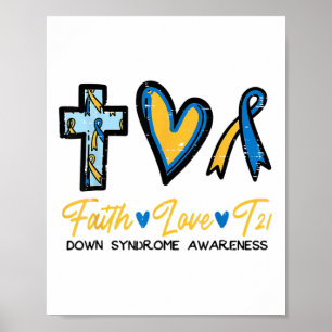 Póster Faith Love Down Syndrome Conciencia de los hombres