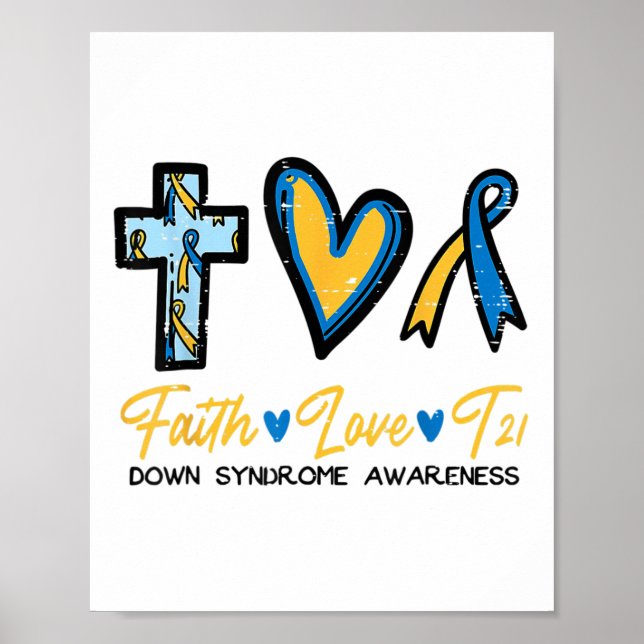 Póster Faith Love Down Syndrome Conciencia de los hombres (Frente)