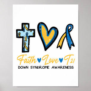 Póster Faith Love Down Syndrome Conciencia de los hombres