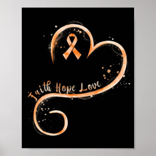 Póster Faith Love Hope Valor Aml Leukemia Conciencia