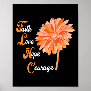 Póster Faith Love Hope Valor Aml Leukemia Conciencia