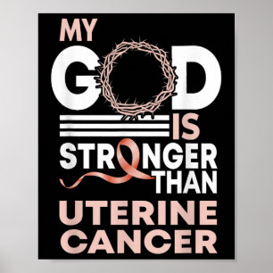 Póster Faith Mi Dios Es Más Fuerte Que El Cáncer Uterino 