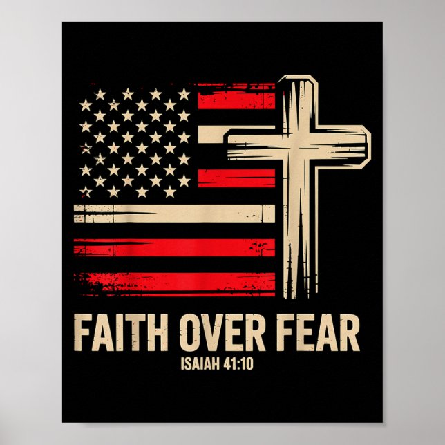 Póster Faith Over Fear American Flag  (Frente)
