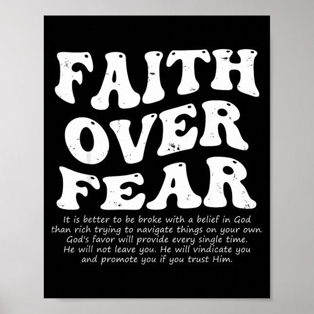 Póster Faith Over Fear Christian  (Frente)