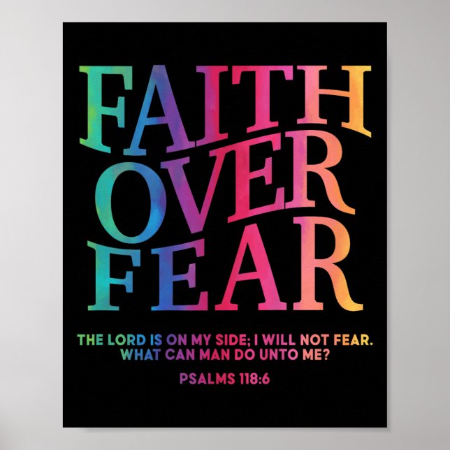 Póster Faith Over Fear Christian Jesus Toddler God Son Si (Frente)