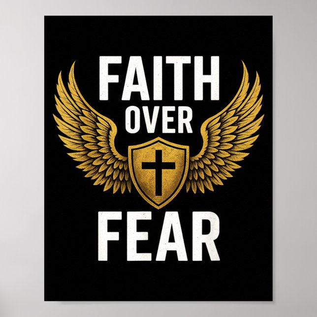 Póster Faith Over Fear Gold  (Frente)