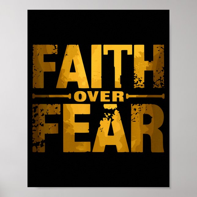 Póster Faith Over Fear Insrational Christian Quote  (Frente)
