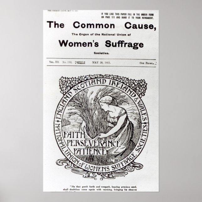 Póster Faith, Perseverance, Patience, 1911 (Frente)