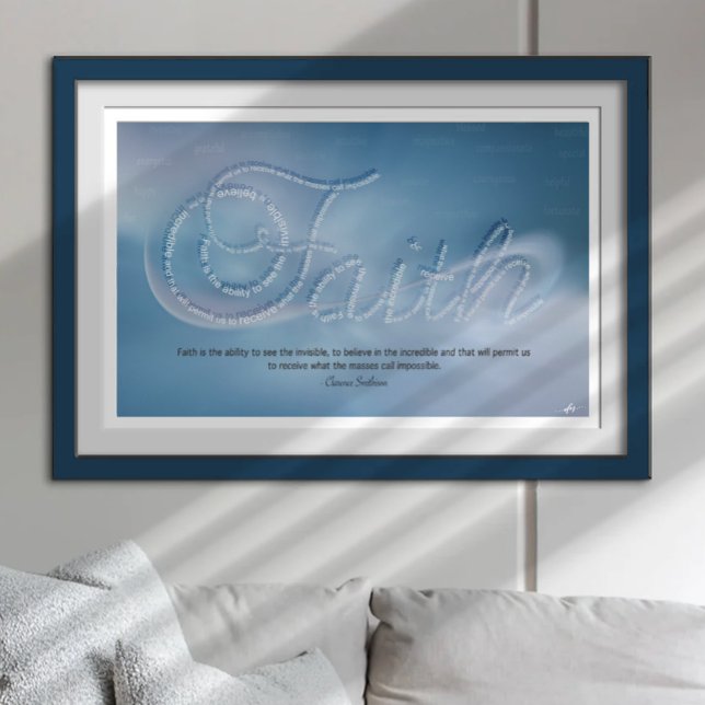 Póster Faith Poster (Embrace the essence of faith with this captivating typography image featuring the word 'FAITH')