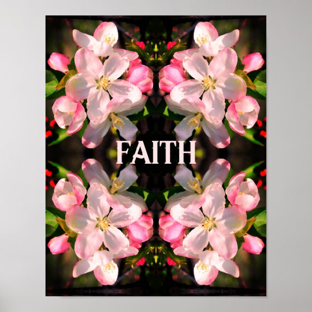Póster Faith Spring Flower Blossom Resumen Inspirador (Frente)
