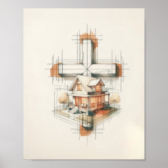 Póster FaithArtCreation 'Yo Y Mi Casa Serviremos El (Frente)