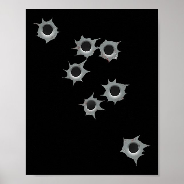 Póster Fake Bullet Hole Funny Costume Graphic Design  (Frente)