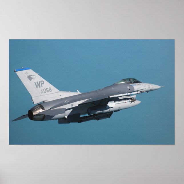 Póster Falcon de combate F-16 en vuelo (Frente)
