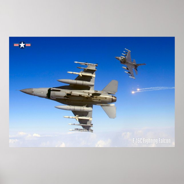 PÓSTER FALCON DE COMBATE F-16C (Frente)