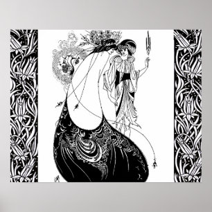 Póster Falda de pavo real Beardsley Nouveau