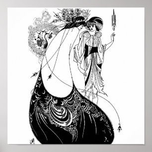 Póster Falda de pavo real Beardsley Nouveau