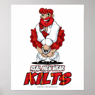 Póster Faldas escocesas reales del desgaste de hombres