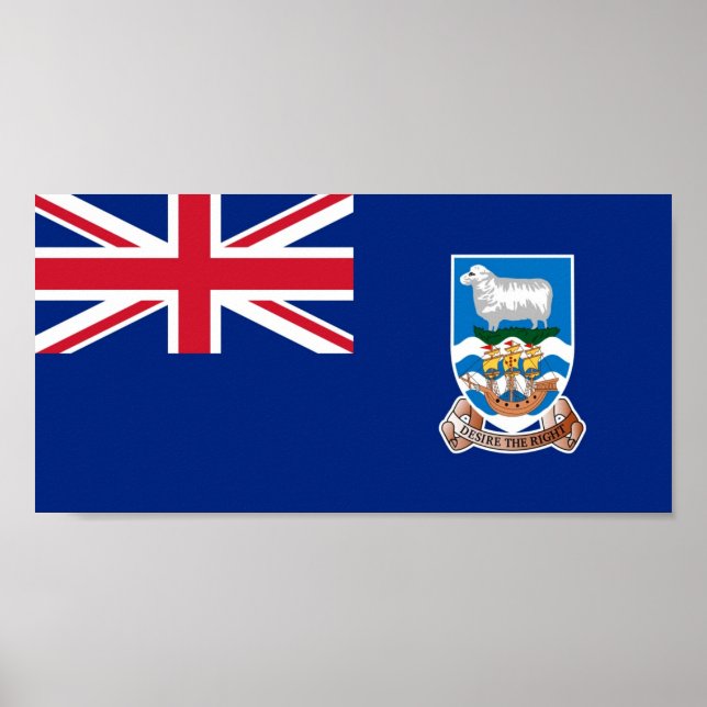 Póster Falkland Islands National World Flag (Frente)