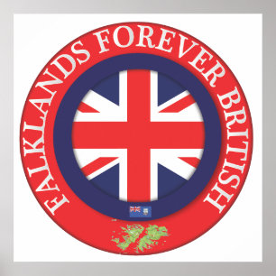 Póster Falklands Forever British