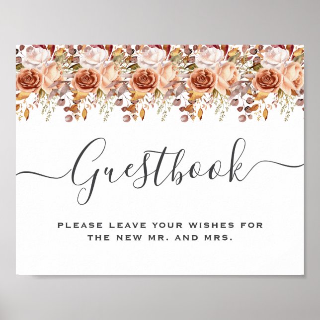 Póster Fall Autumn Leaves Rustic Country Boho Wedding (Frente)