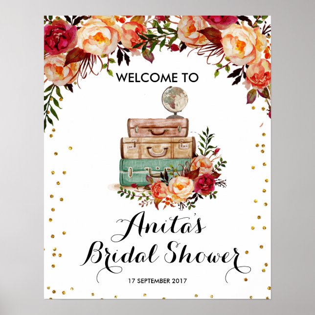 Póster Fall AutumnTraveling From  Welcome Sign (Frente)