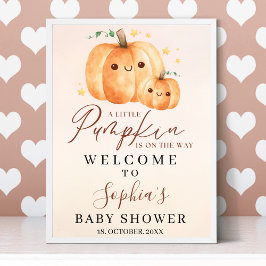 Póster Fall Baby Shower – A Little Pumpkin Is on the way