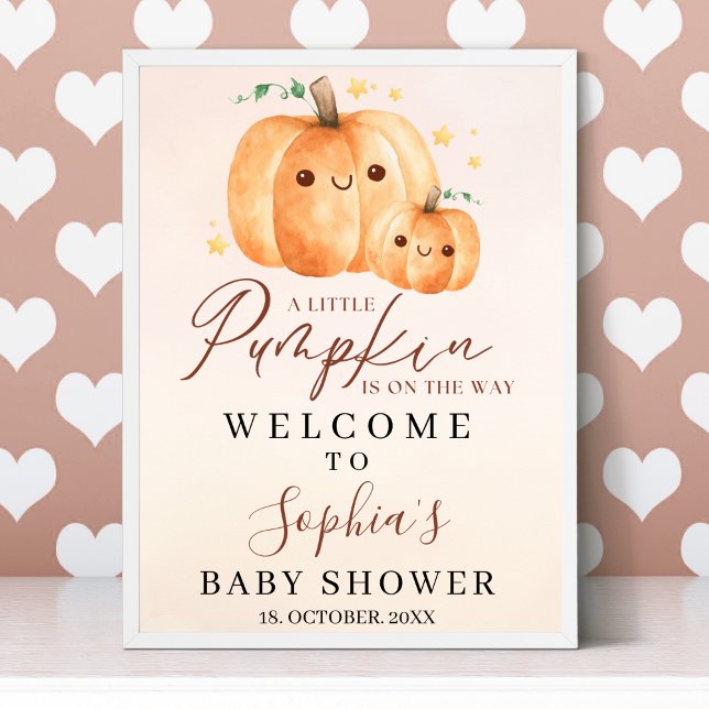 Póster Fall Baby Shower – A Little Pumpkin Is on the way (Subido por el creador)