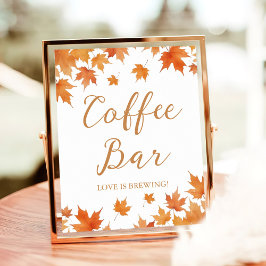 Póster Fall Bridal Shower Coffee Bar