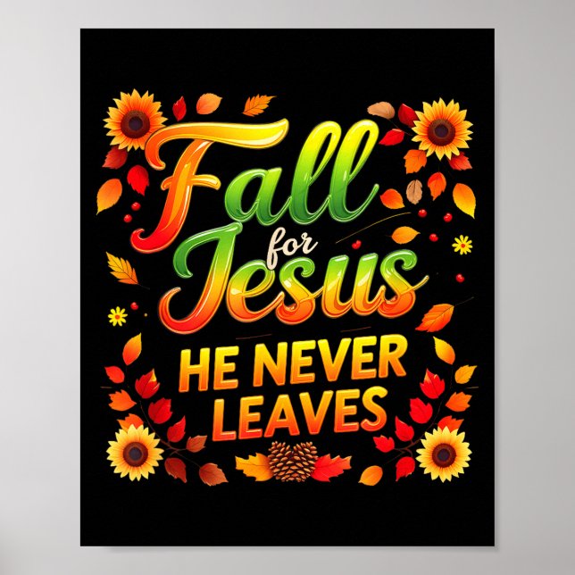 Póster Fall Christian Thanksgiving Autumn Jesus My Favour (Frente)