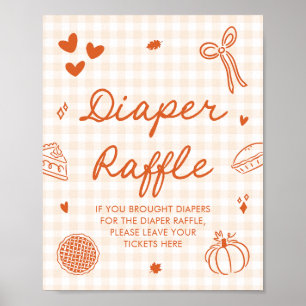 Póster Fall Cutie Pie Baby Shower Diaper Raffle Game