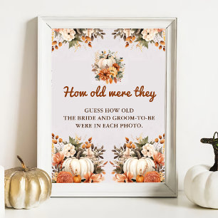 Póster Fall Floral Elegant Bridal Shower
