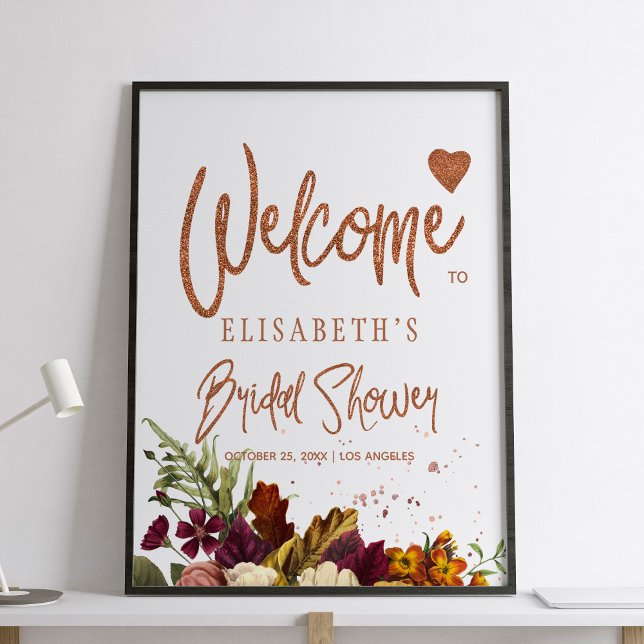 Póster Fall floral rusty bridal shower welcome sign (Subido por el creador)