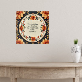 Póster Fall Flower Frame Bible Verdes