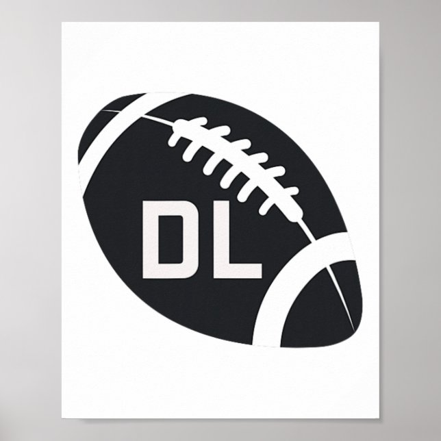 Póster Fall Footbyll Defensive Lineman Dl D Line Defense (Frente)