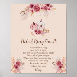 Póster Fall In Love Boho Pumpkin Put A Ring On It Game