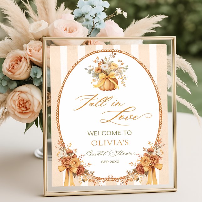 Póster Fall in Love Pumpkin Bridal Shower Welcome (Subido por el creador)