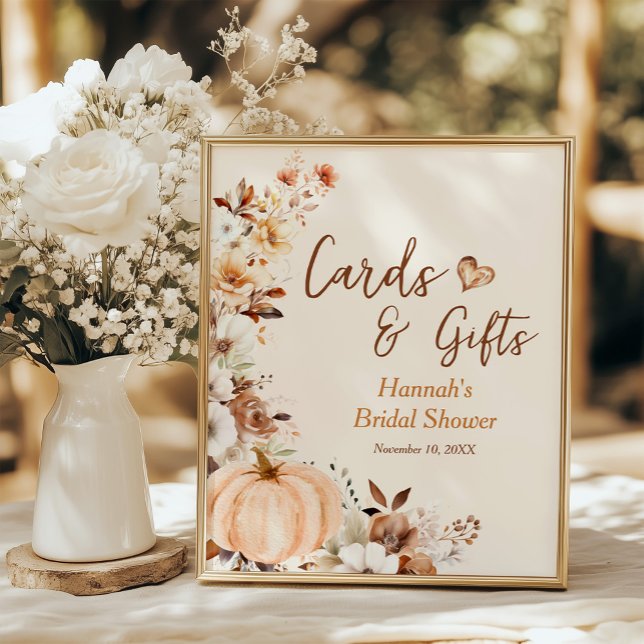 Póster Fall in Love Pumpkin Cards and Gifts Bridal Shower (Subido por el creador)