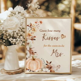 Póster Fall in Love Pumpkin Cards and Gifts Bridal Shower