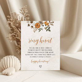Póster Fall in Love | Ring Hunt Bridal Shower Game Sign
