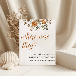 Póster Fall in Love | Where Were They Bridal Shower Sign