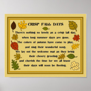 Póster Fall Leaves and Poem Poster