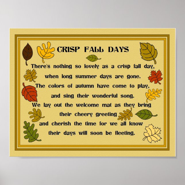 Póster Fall Leaves and Poem Poster (Frente)