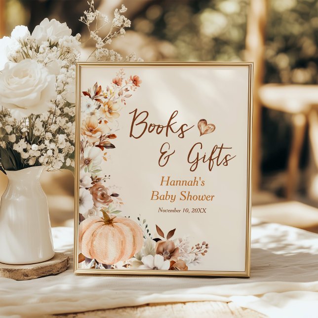 Póster Fall Little Pumpkin Books y Baby Shower de regalos (Subido por el creador)
