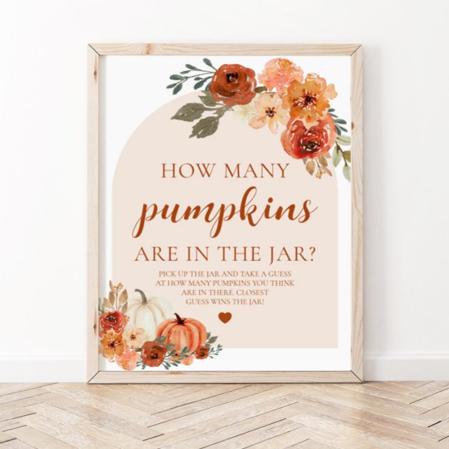 Póster Fall Pumpkin Baby Shower Adivinan Cuántas Calabaza (Subido por el creador)