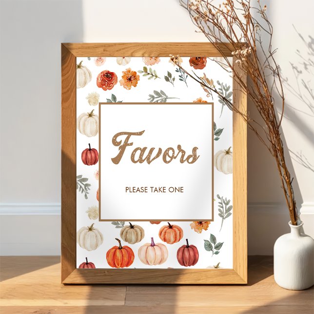 Póster Fall Pumpkin Favor Baby Shower (Subido por el creador)