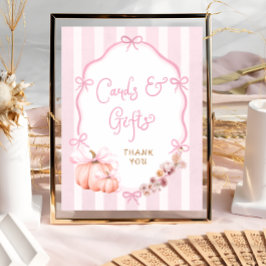 Póster Fall Pumpkin Floral Baby Shower Cards and Gifts