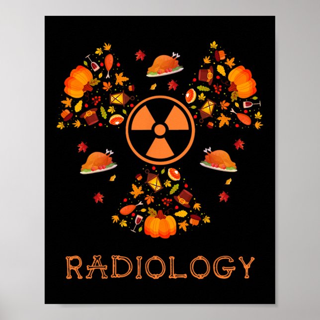 Póster Fall Radiology Tee Acción de Gracias Radiólogo Xra (Frente)
