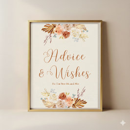 Póster Fall Rustic Advice and Wishes For Newlyweds